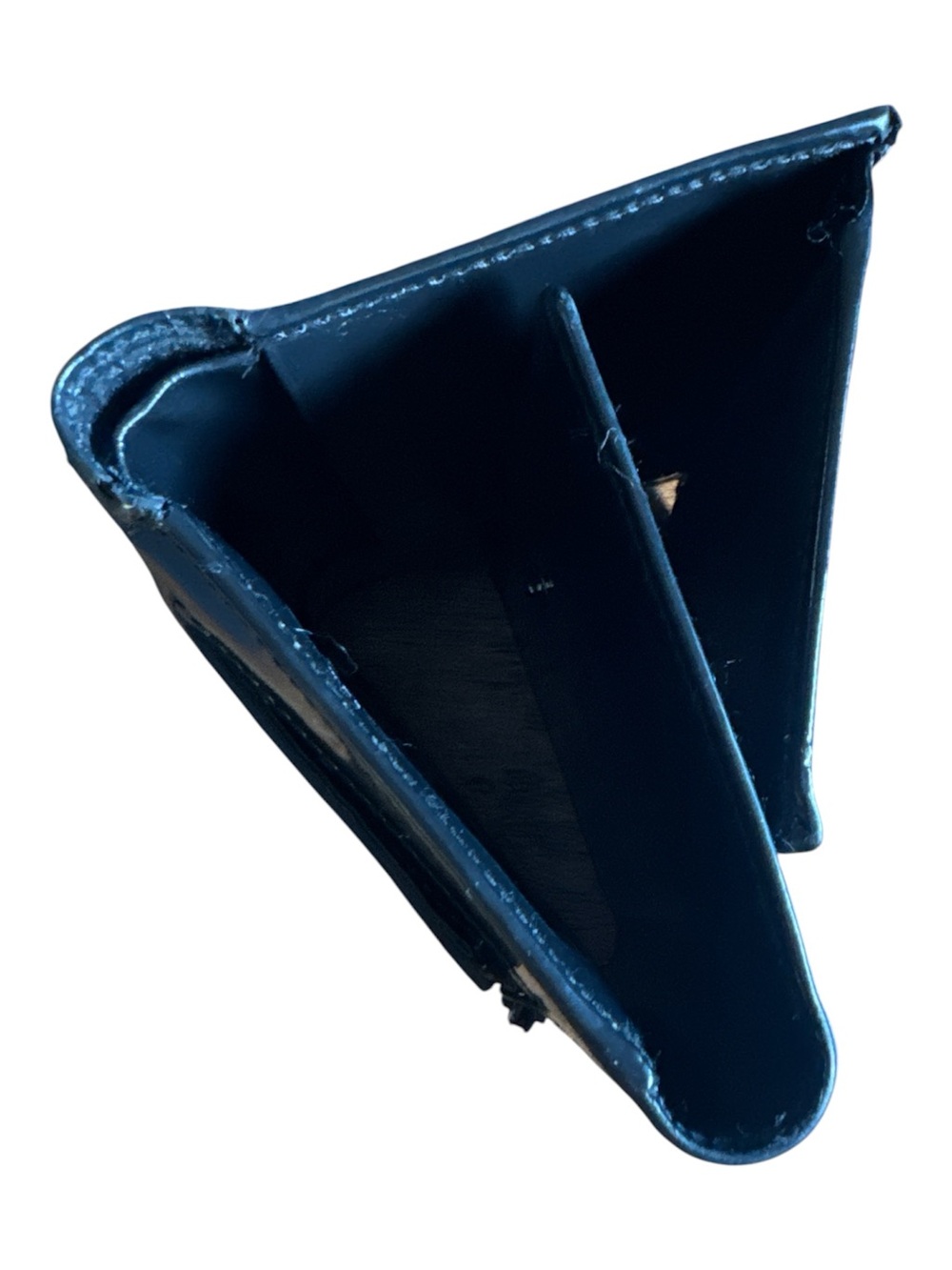 GUCCI VTG Black Patent Leather 4 Fold Wallet Snap Closure CC bills coins 6x4x1 - Picture 7 of 16